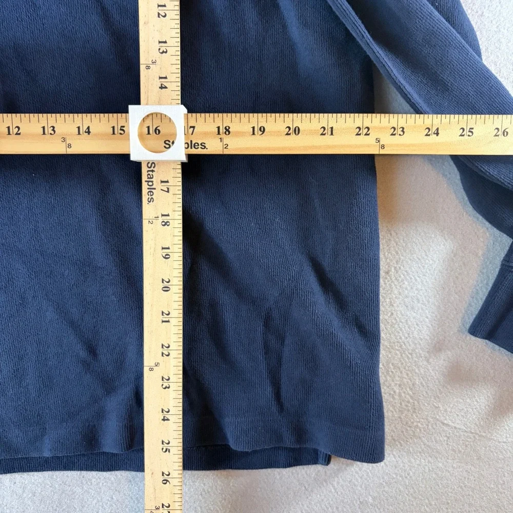 Polo Ralph Lauren Mens Large Navy Blue 100% Cotton Quarter Zip Pullover Sweater